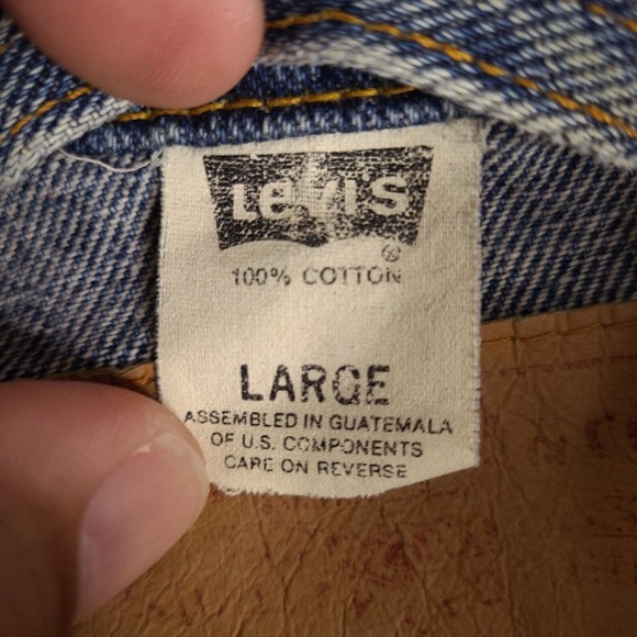 Vintage Levi's Denim Jacket Mens Large Blue Rancher Trucker Jean Coat 70507-4890 - Picture 5 of 16